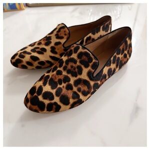 NEW J. Crew Smoking Slipper In Haircalf Flats Rich Mahogany Size 7